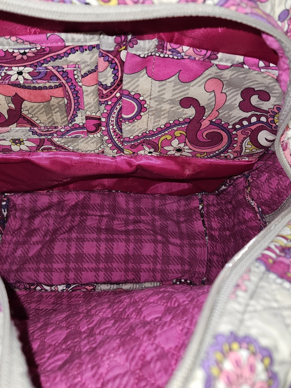 Vera Bradley Pink Paisley Quilted Backpack - Picture 3 of 3